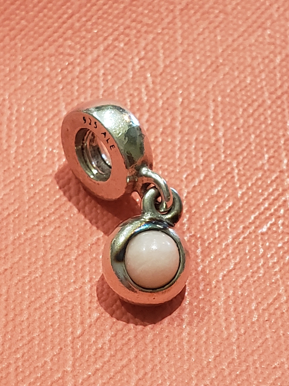 Pandora Sterling Silver Pink Bead Dangle Charm